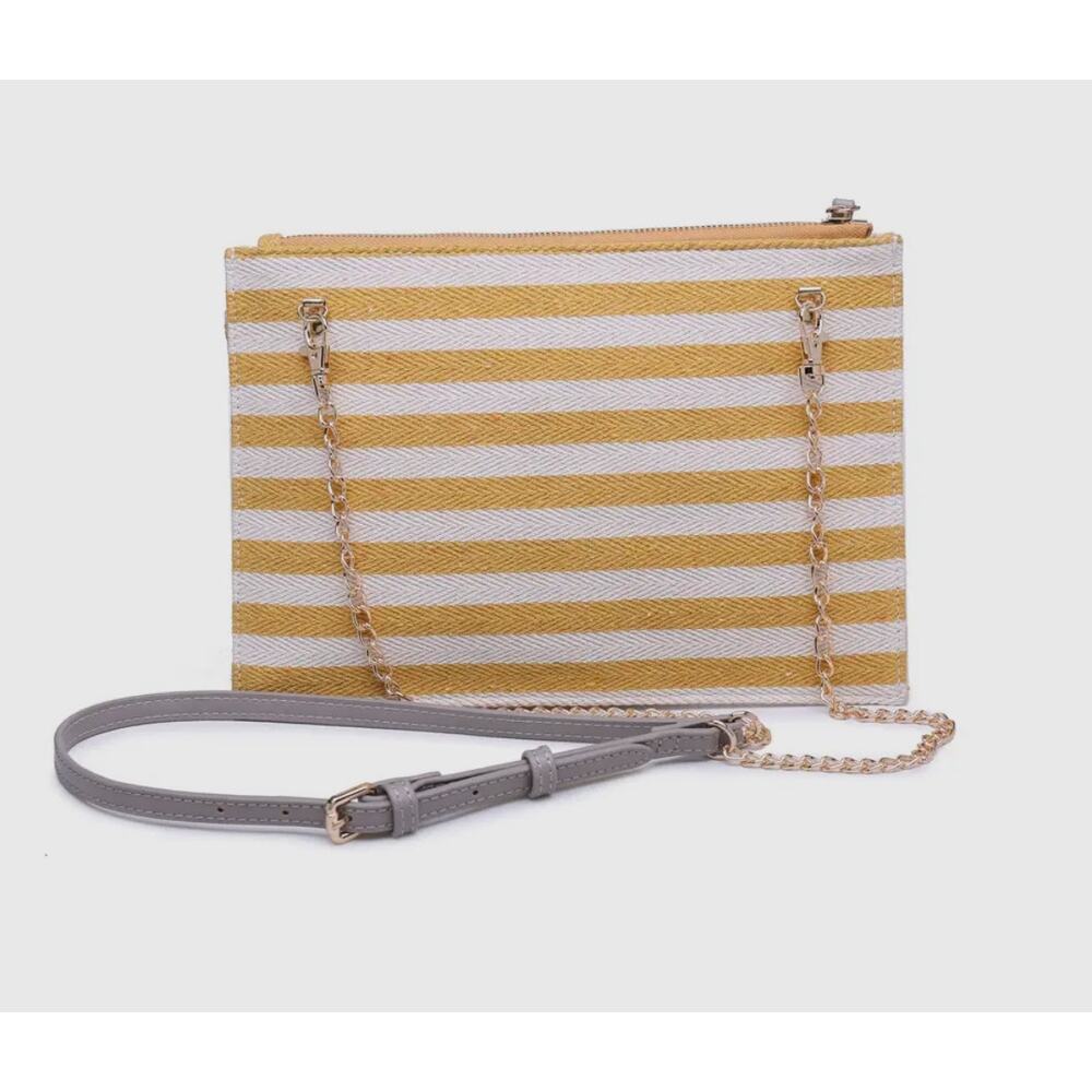 Moda Luxe Yellow and Cream Striped Shoulder Bag - Picture 6 of 7